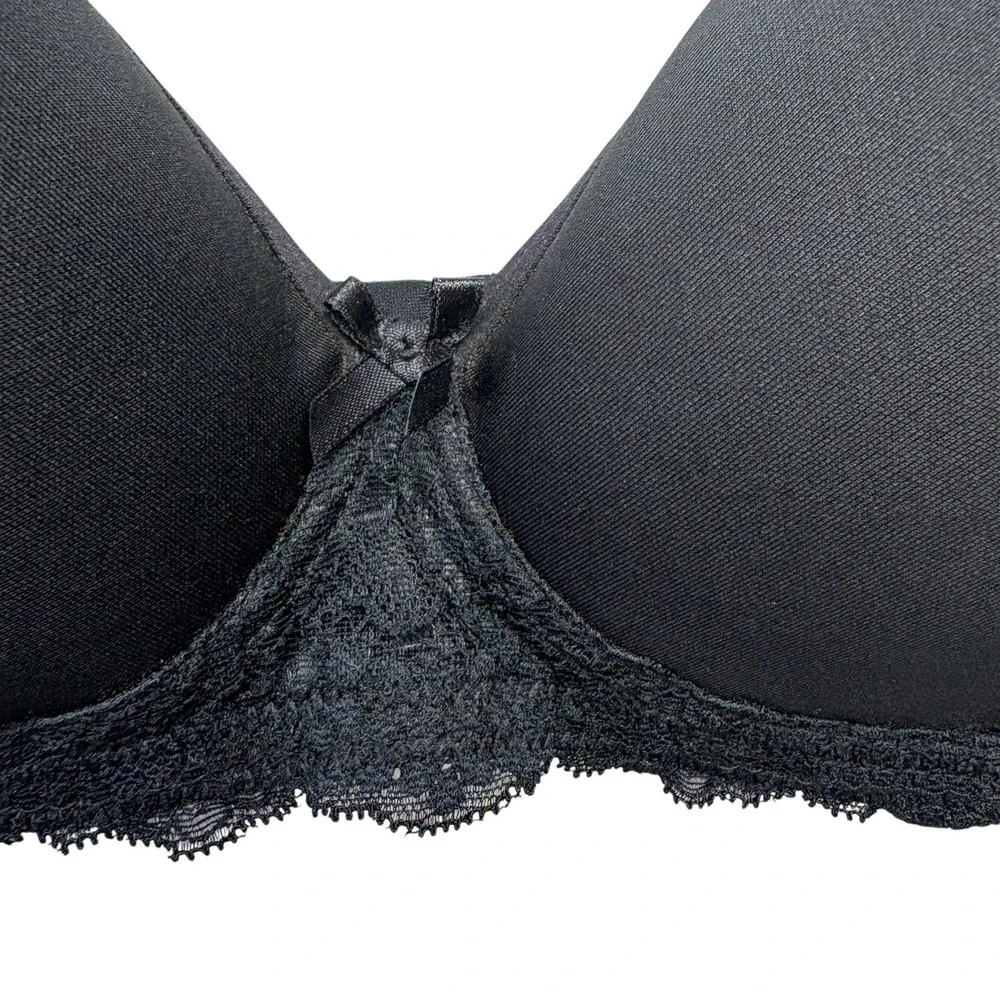 Rosie Pope Bra 36D Black Nursing Bra Lace Maternity Wireless Lightly Lined NWT